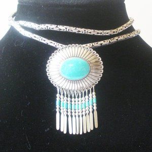 Sterling Silver Byzantine Chain with Charm